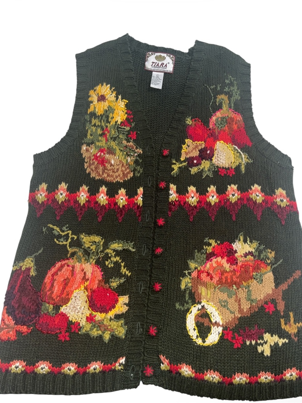 Tiara Knit Autumn Harvest Sweater 
Vest